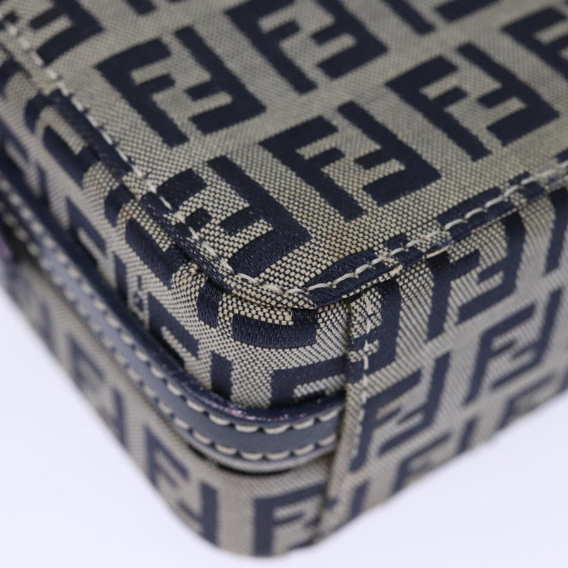 Fendi Zucchino Navy Canvas Clutch Bag (Pre-Owned)