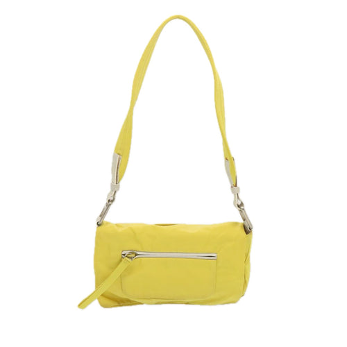 Prada Tessuto Yellow Synthetic Shoulder Bag (Pre-Owned)