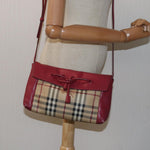 Burberry Nova Check Beige Canvas Shoulder Bag (Pre-Owned)