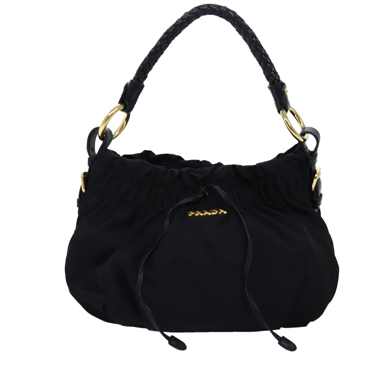 Prada Tessuto Black Synthetic Shoulder Bag (Pre-Owned)