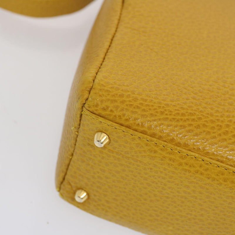 Versace Gianni Yellow Leather Shoulder Bag (Pre-Owned)