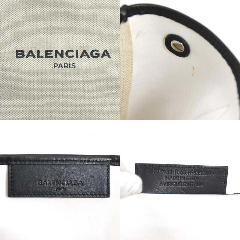 Balenciaga Navy Cabas Ecru Canvas Tote Bag (Pre-Owned)