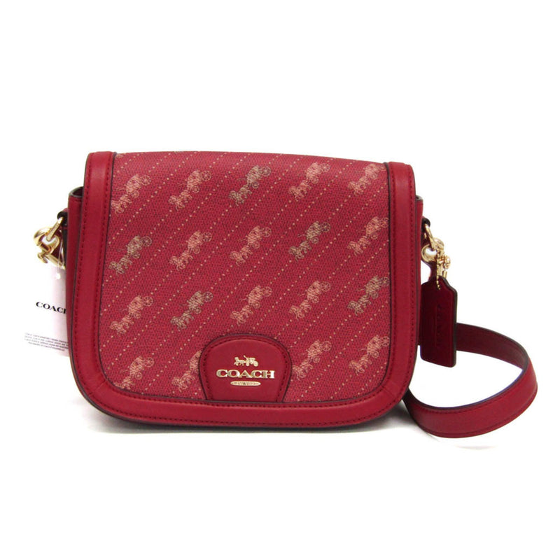 Coach Horse And Carriage Red Leather Shoulder Bag (Pre-Owned)