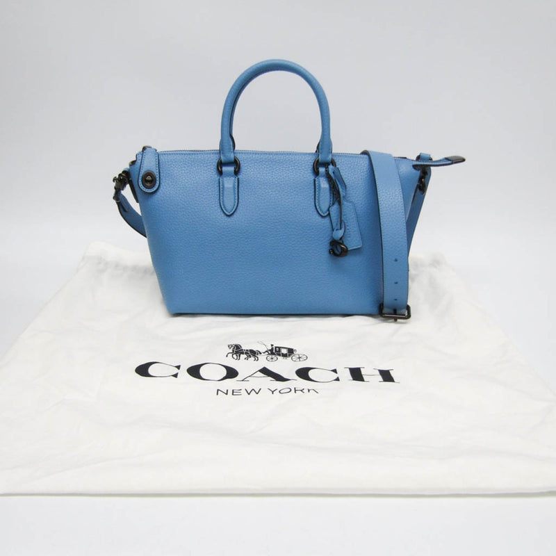 Coach Satchel Blue Leather Shoulder Bag (Pre-Owned)