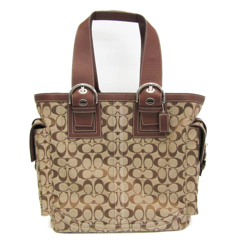 Coach Signature Brown Canvas Tote Bag (Pre-Owned)