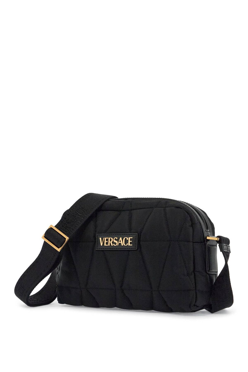 Versace Men's Quilted Nylon Camera Bag With