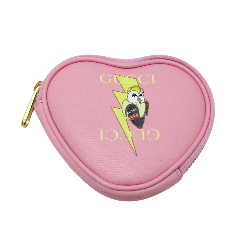 Gucci Heart Pink Leather Wallet  (Pre-Owned)