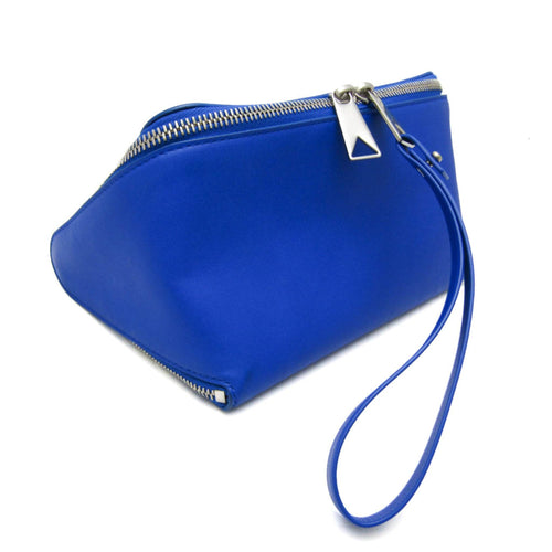 Bottega Veneta Organizer Blue Leather Clutch Bag (Pre-Owned)