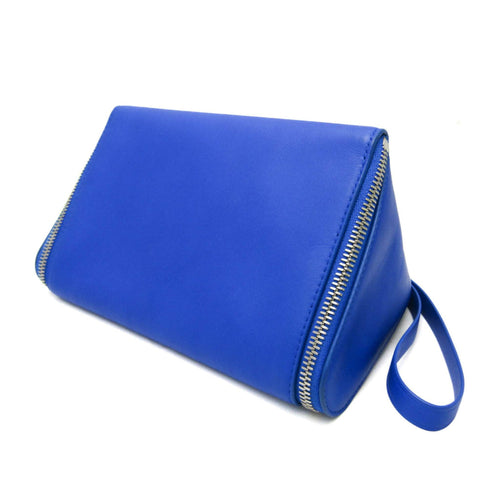 Bottega Veneta Organizer Blue Leather Clutch Bag (Pre-Owned)