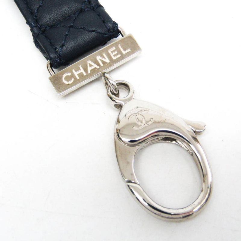 Chanel Matelassé Navy Leather Shoulder Jewelry (Pre-Owned)