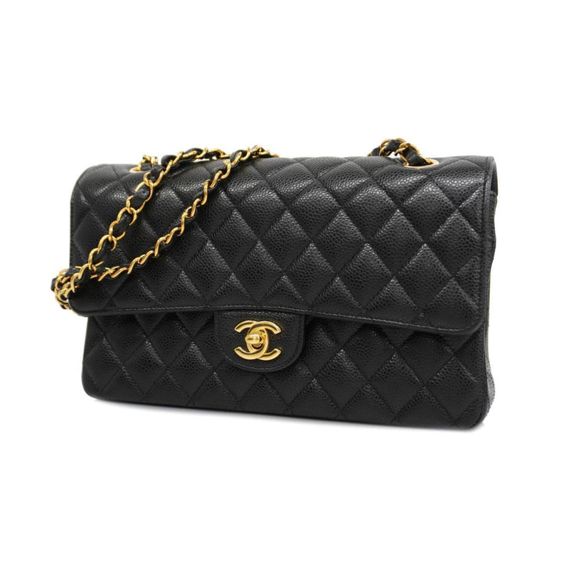 Chanel Timeless Black Leather Shoulder Bag (Pre-Owned)