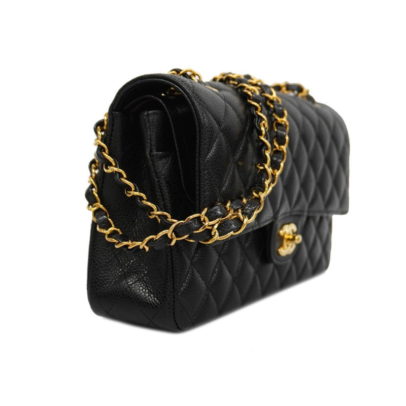 Chanel Timeless Black Leather Shoulder Bag (Pre-Owned)