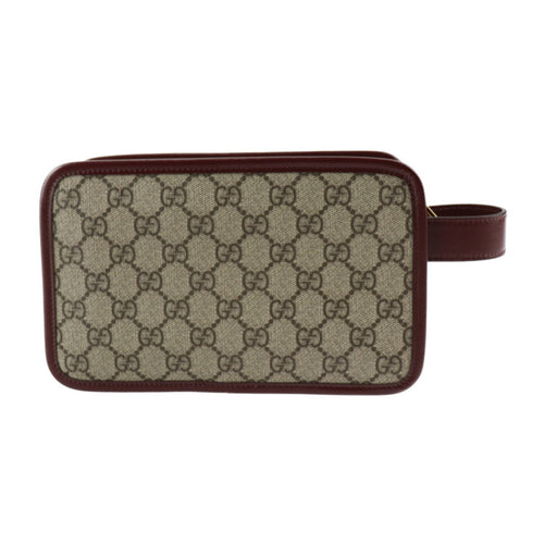 Gucci Gg Supreme Beige Canvas Clutch Bag (Pre-Owned)