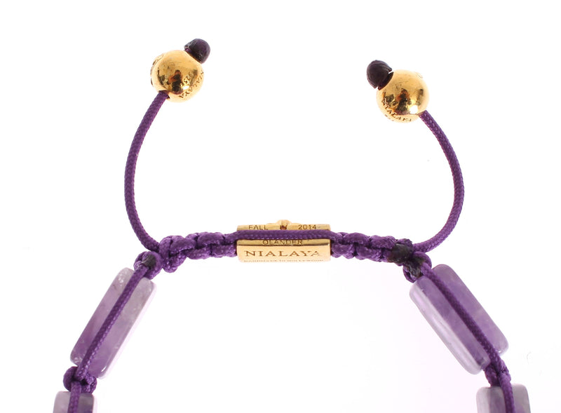 Nialaya Dazzling Diamond Gold-Plated Amethyst Women's Bracelet