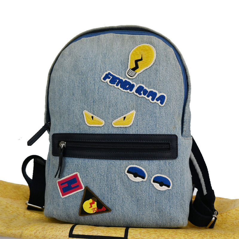 Fendi Monster Blue Denim - Jeans Backpack Bag (Pre-Owned)