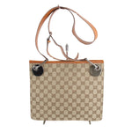 Gucci Gg Canvas Beige Canvas Shoulder Bag (Pre-Owned)