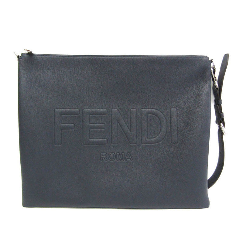 Fendi -- Navy Leather Clutch Bag (Pre-Owned)