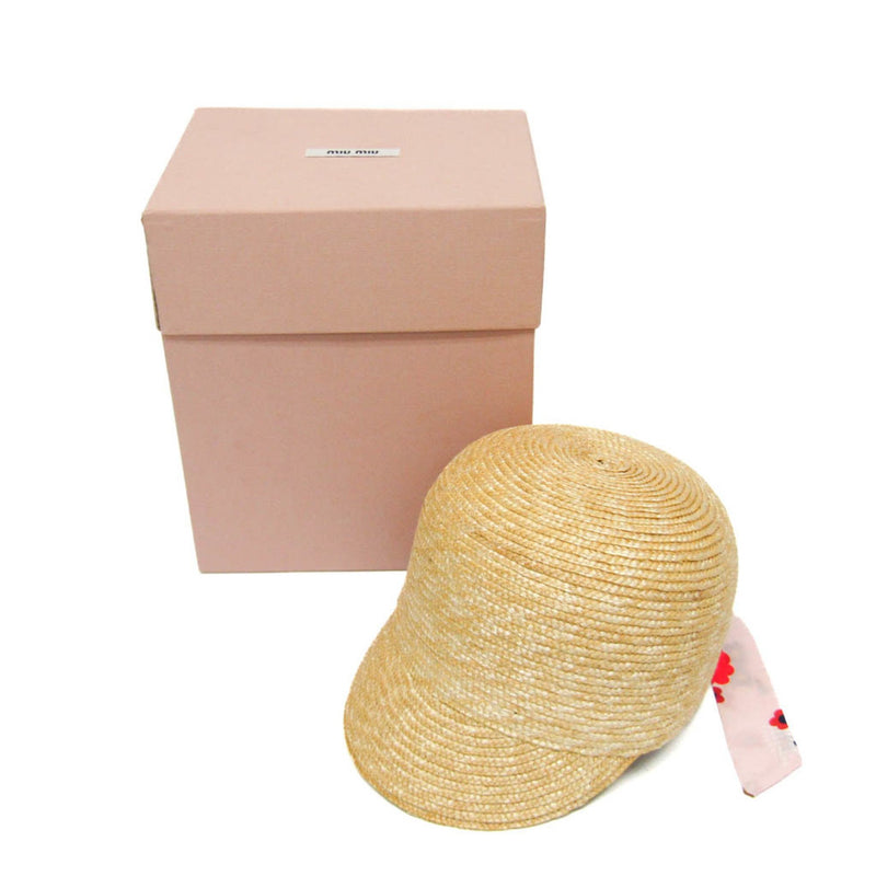 Miu Miu Ribbon Beige Synthetic Cap  (Pre-Owned)