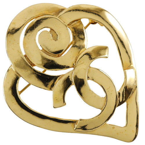 Chanel Coco Mark Gold Gold Plated Brooch Jewelry (Pre-Owned)