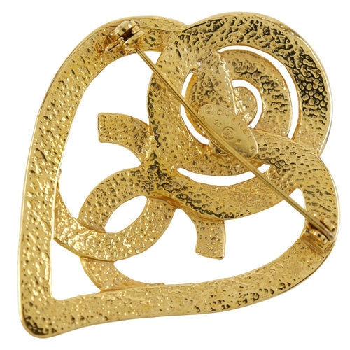 Chanel Coco Mark Gold Gold Plated Brooch Jewelry (Pre-Owned)