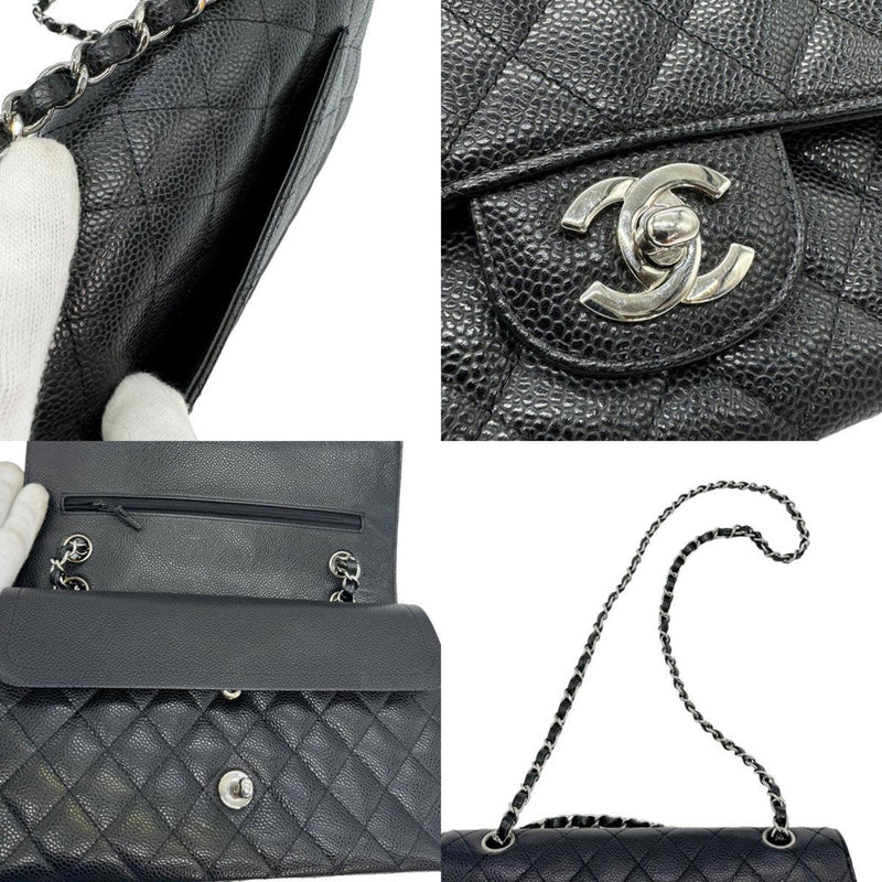 Chanel Timeless Black Leather Shoulder Bag (Pre-Owned)