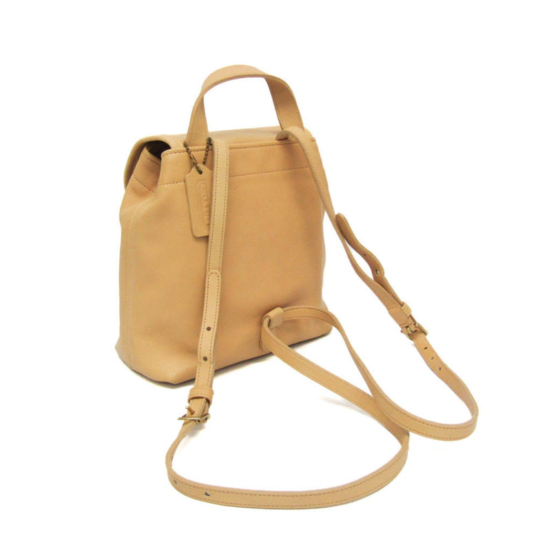 Coach Beige Leather Backpack Bag (Pre-Owned)