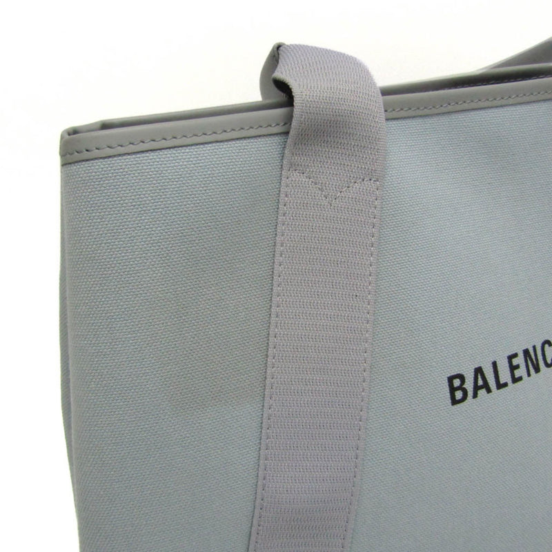 Balenciaga Navy Cabas Grey Leather Tote Bag (Pre-Owned)