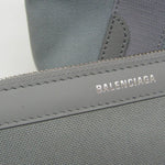 Balenciaga Navy Cabas Grey Leather Tote Bag (Pre-Owned)