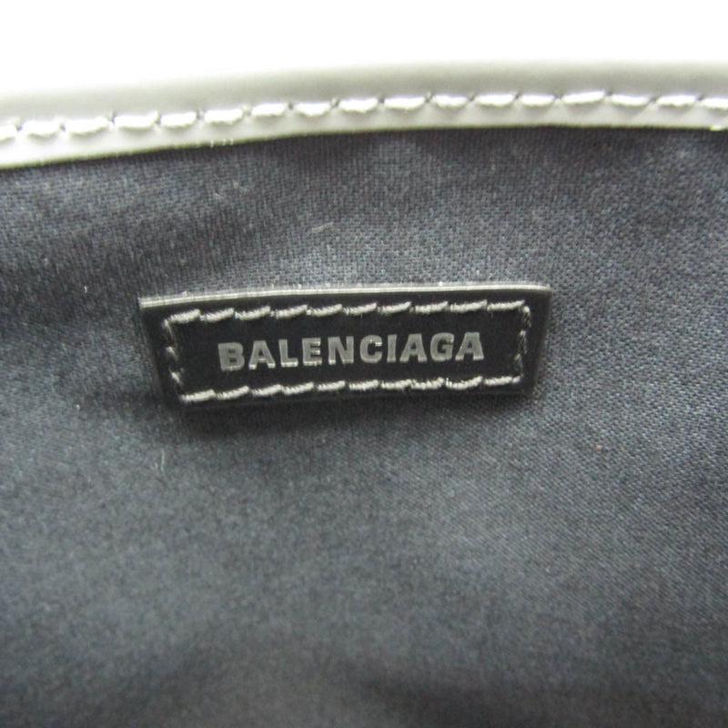 Balenciaga Navy Cabas Grey Leather Tote Bag (Pre-Owned)