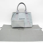 Balenciaga Navy Cabas Grey Leather Tote Bag (Pre-Owned)