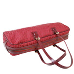 Fendi Zucchino Red Canvas Shoulder Bag (Pre-Owned)
