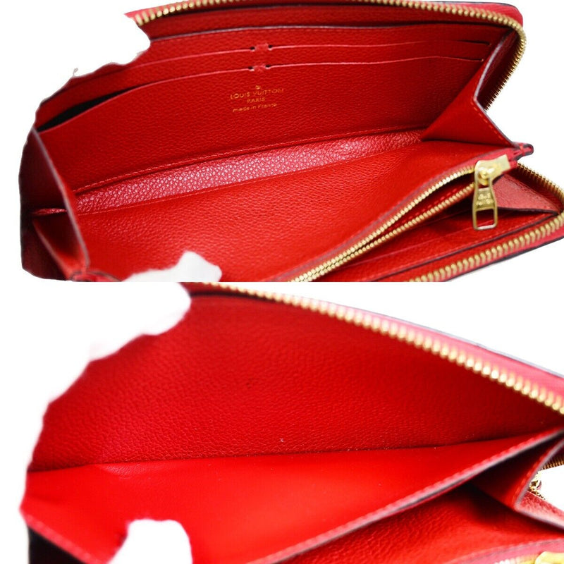 Louis Vuitton Portefeuille Clémence Red Leather Wallet  (Pre-Owned)