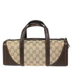 Gucci Sherry Brown Canvas Handbag (Pre-Owned)