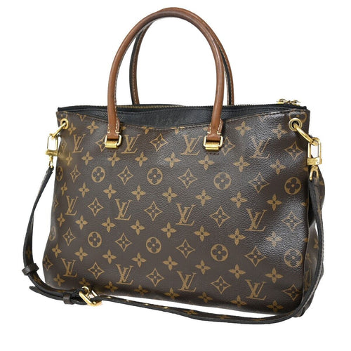 Louis Vuitton Pallas Brown Canvas Handbag (Pre-Owned)