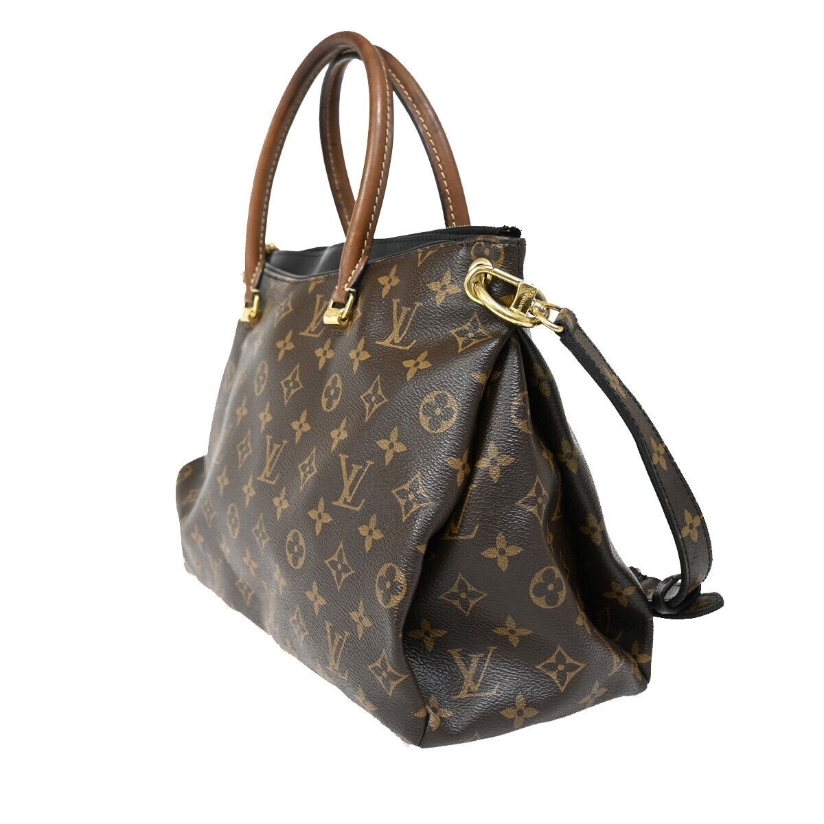 Louis Vuitton Pallas Brown Canvas Handbag (Pre-Owned)