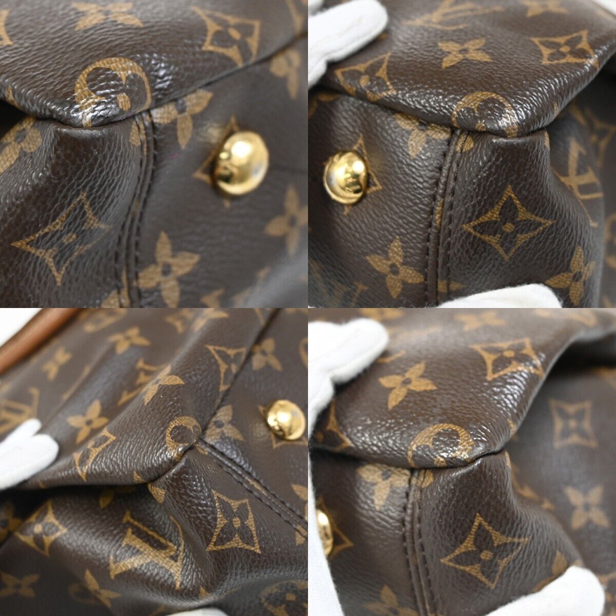 Louis Vuitton Pallas Brown Canvas Handbag (Pre-Owned)