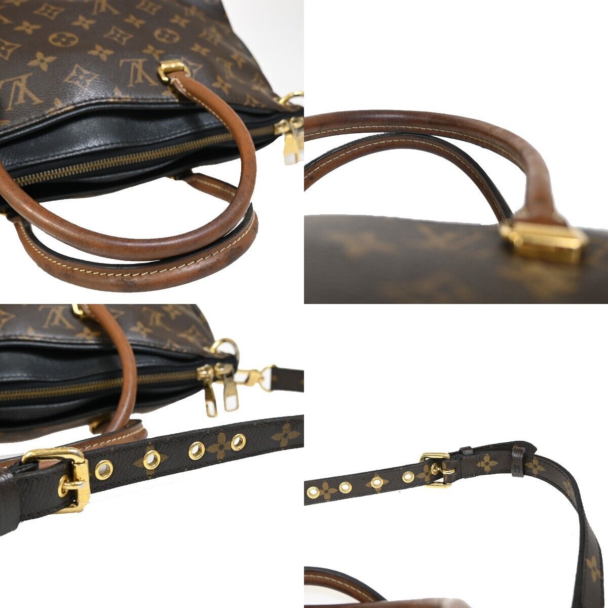 Louis Vuitton Pallas Brown Canvas Handbag (Pre-Owned)