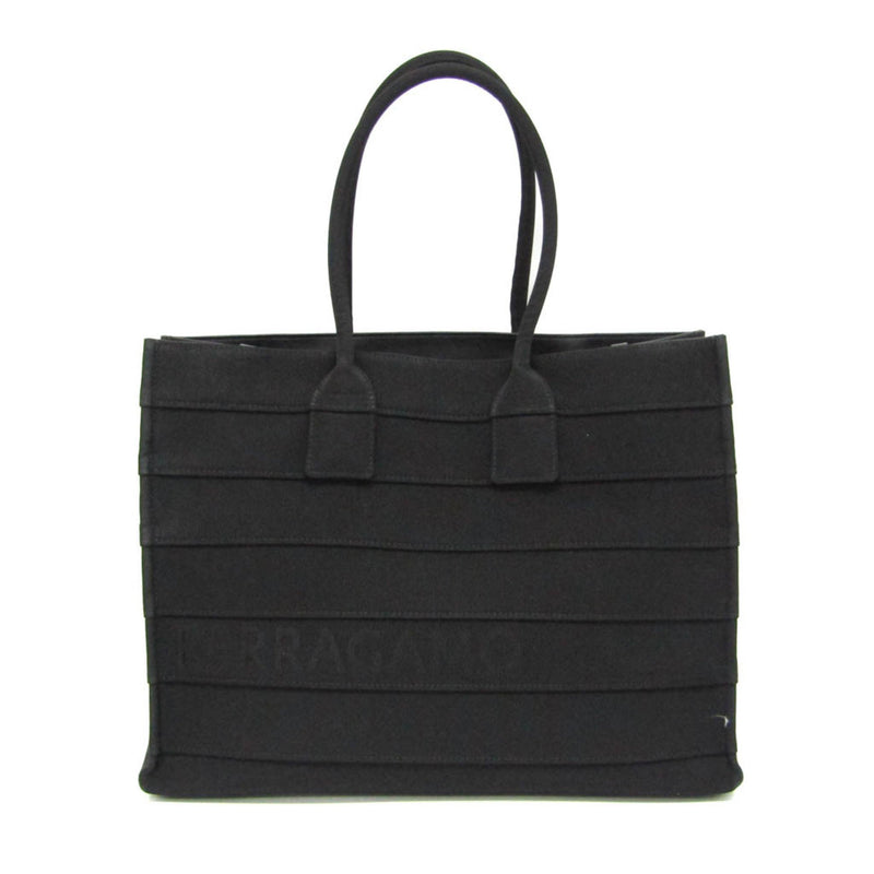 Salvatore Ferragamo Black Canvas Tote Bag (Pre-Owned)