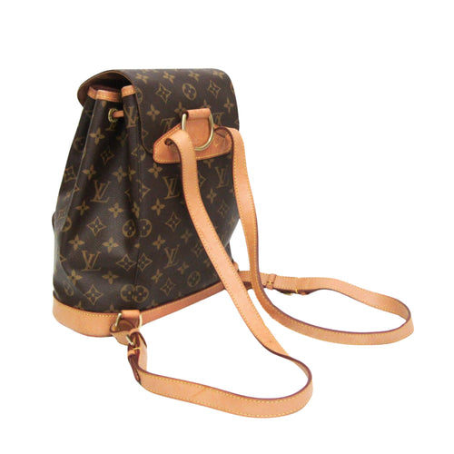 Louis Vuitton Montsouris Mm Brown Canvas Backpack Bag (Pre-Owned)