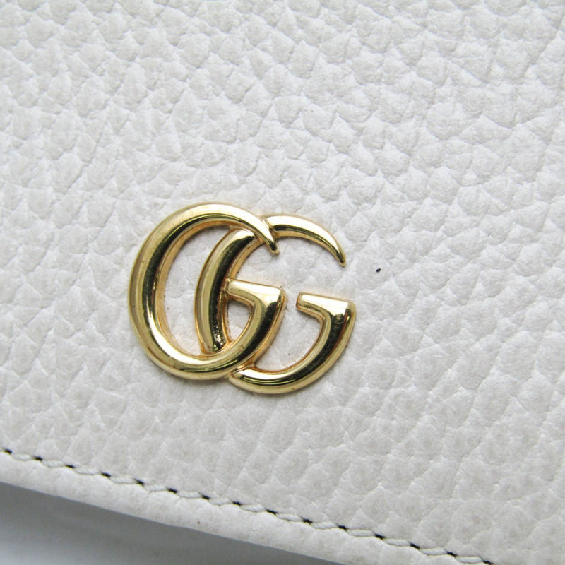 Gucci Gg Marmont White Leather Wallet  (Pre-Owned)