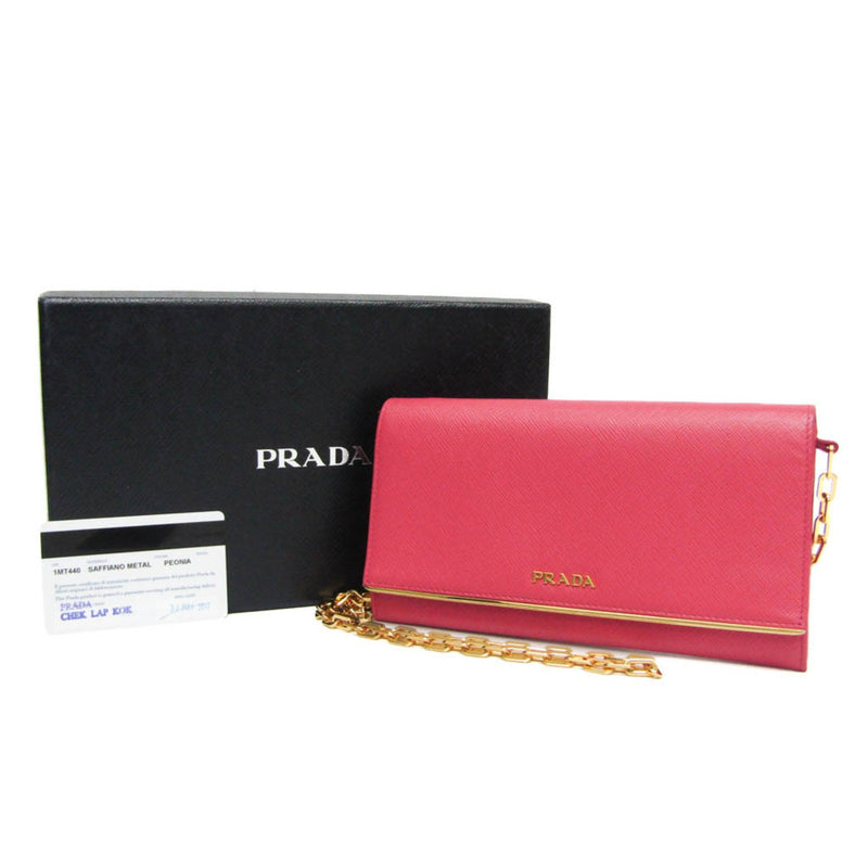 Prada Saffiano Pink Metal Wallet  (Pre-Owned)