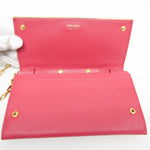 Prada Saffiano Pink Metal Wallet  (Pre-Owned)