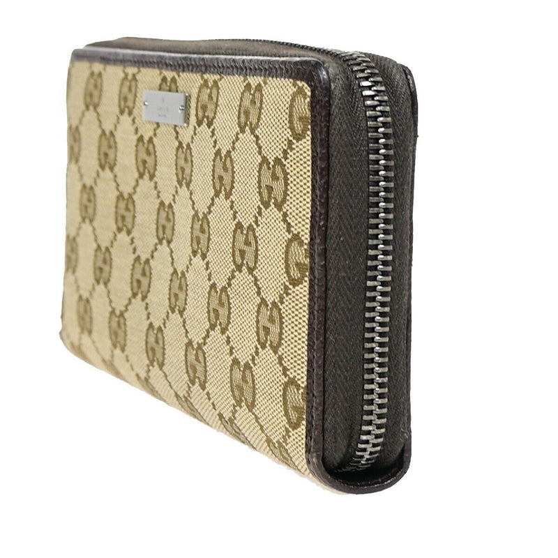 Gucci Gg Canvas Beige Canvas Wallet  (Pre-Owned)