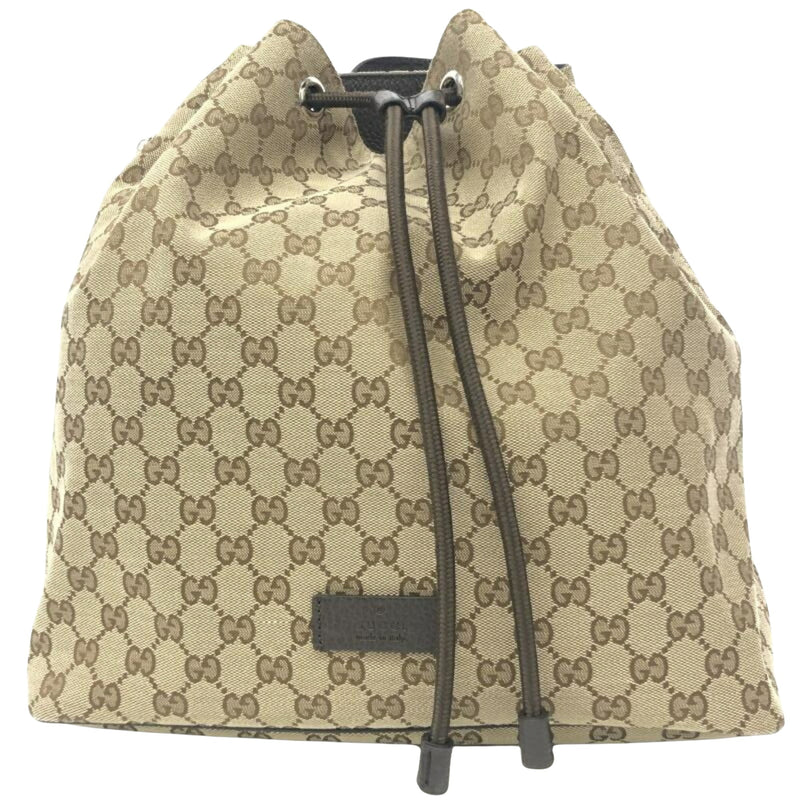 Gucci Gg Canvas Beige Canvas Backpack Bag (Pre-Owned)