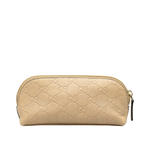 Gucci Gg Plus Beige Leather Clutch Bag (Pre-Owned)