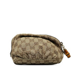 Gucci Bamboo Beige Canvas Clutch Bag (Pre-Owned)