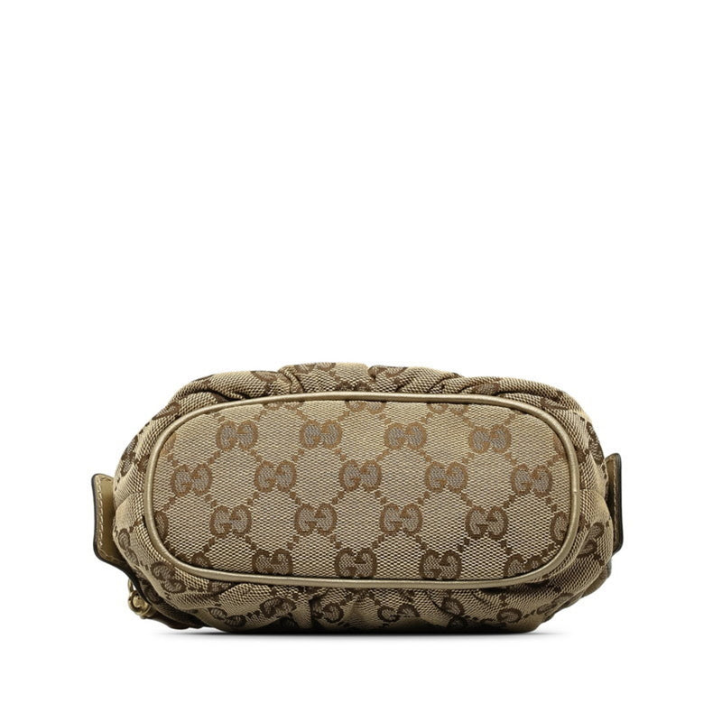 Gucci Bamboo Beige Canvas Clutch Bag (Pre-Owned)