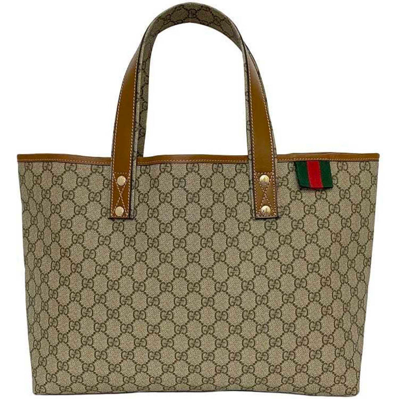 Gucci Gg Supreme Beige Canvas Tote Bag (Pre-Owned)