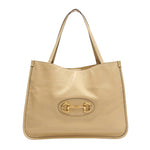 Gucci Horsebit Beige Leather Tote Bag (Pre-Owned)