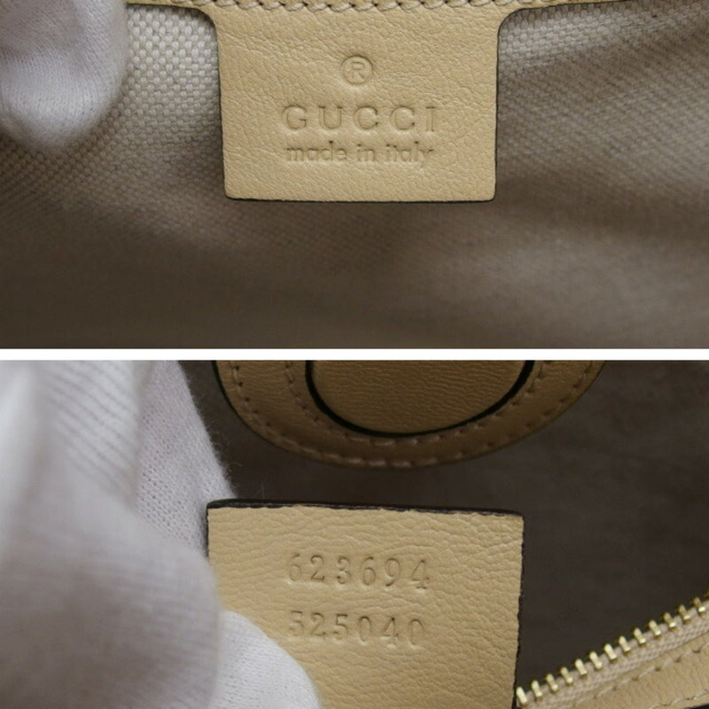 Gucci Horsebit Beige Leather Tote Bag (Pre-Owned)